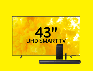 Samsung 43" TV and Soundbar