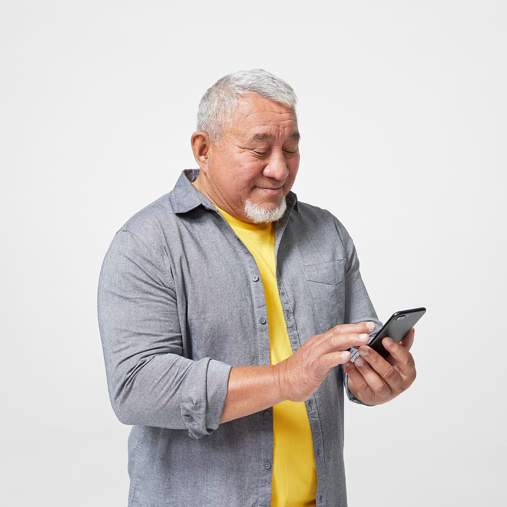 Man using phone promo slice
