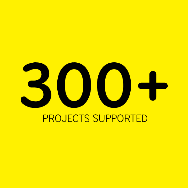 Over 300 projects supported