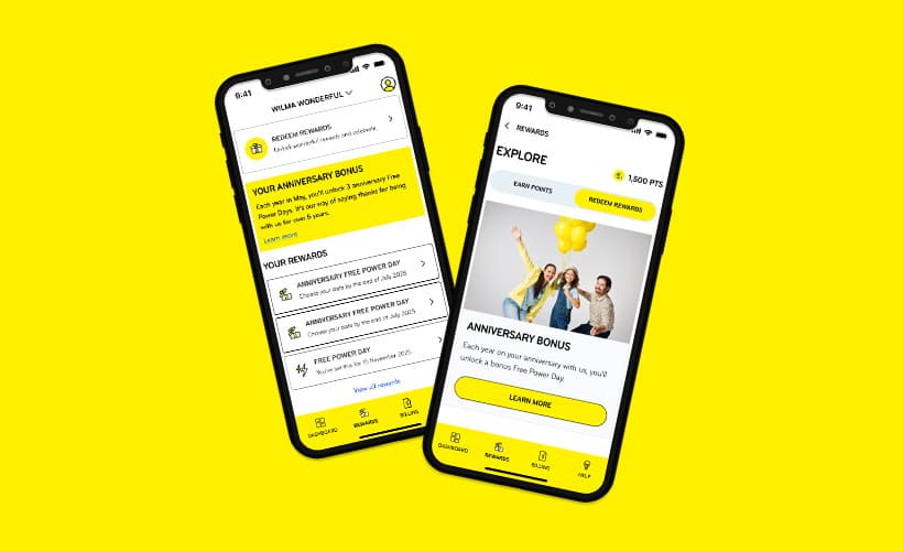 Rewards app screens anniversary bonus