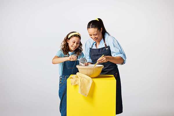 Studio life woman girl baking content tile