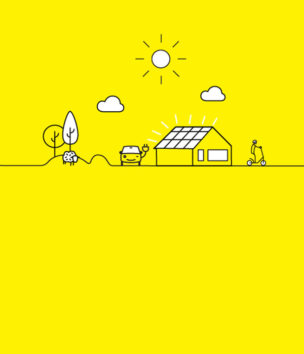 Illustration of a house with solar.